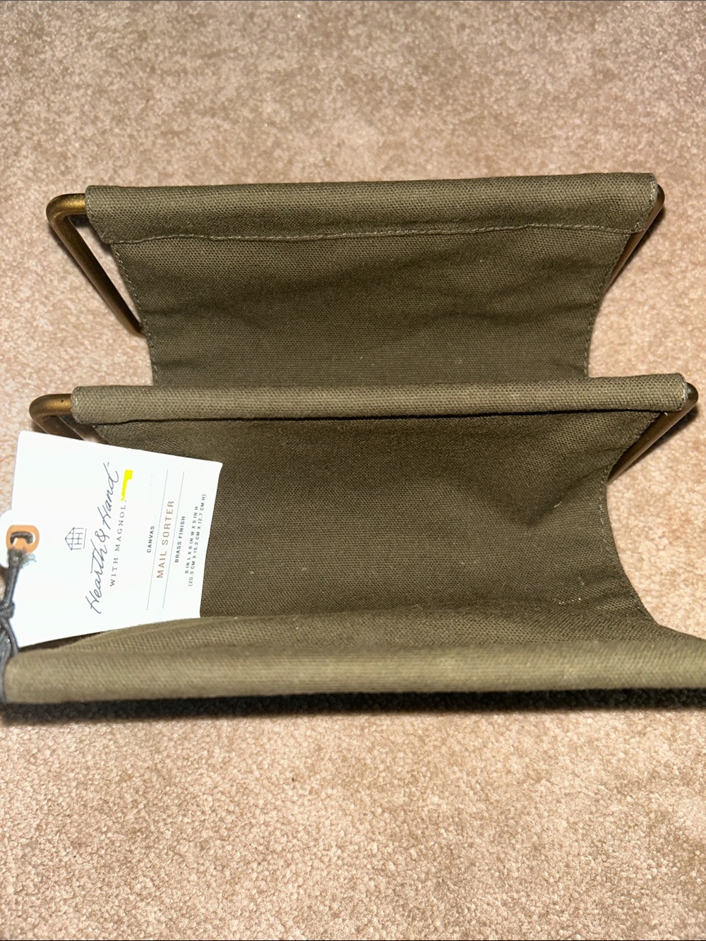 Hearth & Hand Brass Finish /Canvas Mail Sorter - Picture 8 of 8